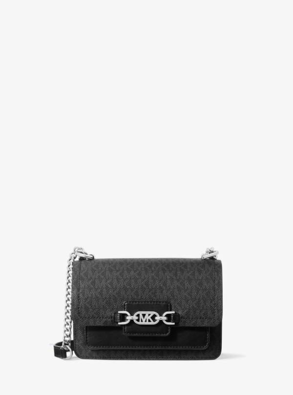 Damske Spojková Taška Michael Kors Heather Extra-Small Logo Čierne - Kabelky Michael Kors Outlet | IJZXT-0614